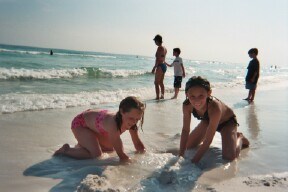 Erin and Whitt on the beach 2003