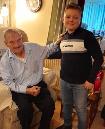 Me and my Great Grandad. Last time I saw you, you said, "I'm your great Grandad, that means I'm great, remember that boy!" Haha. Will miss you 