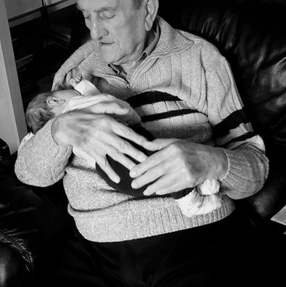 Great grandad and baby Nevaeh 