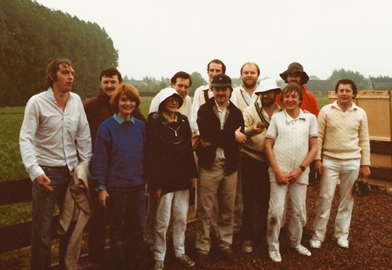 Team photo: TUC 1984 cricket tour to Brussels (Waterloo playing field)