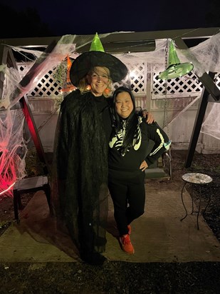 Dorothy and Peg at a Halloween party in my backyard 