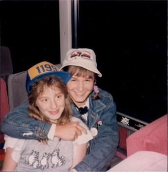 may 87- on the bus for union rally