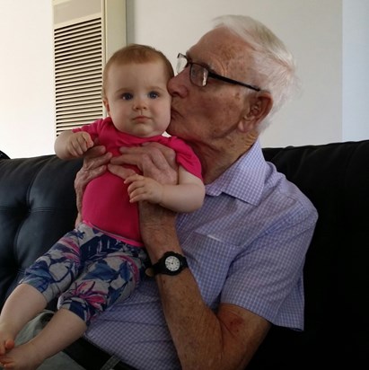 Christmas '16 in Australia when dad met Olivia for the first time. First greatgrand child born in Oz