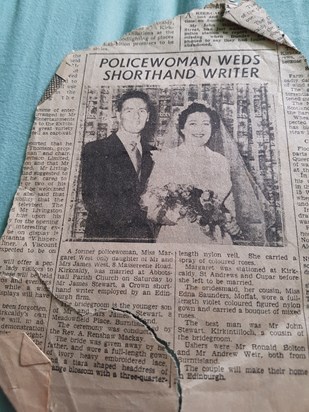 I found this newspaper article amongst my mums things