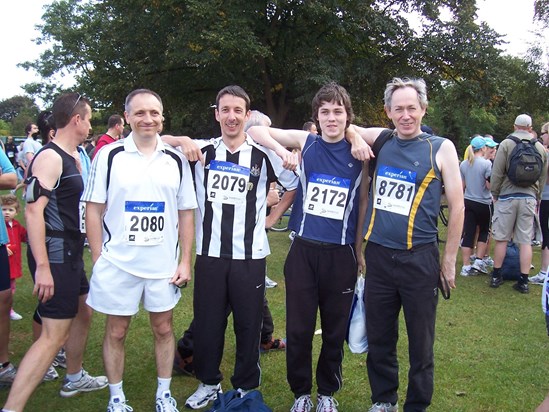 2007 before Nottingham Half Marathon - John, Bill, Chris & Tim