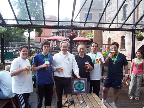 2007 after Nottingham Half Marathon - re-hydration is very important