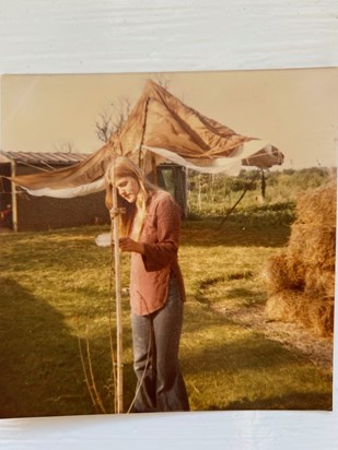 1979 preparing for a party at the cottage. 