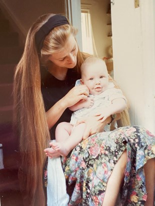 Visiting Ali in Woodstock 1990. Ali with Sarah’s baby Thomas. 