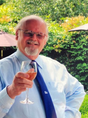 Our good friend Norman celebrating our 40 th wedding anniversary with us, June 2009. As we will remember him, smiling with a glass in hand!