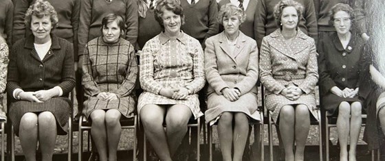 Mrs Rivett second from right with other teachers from St. Andrew's School