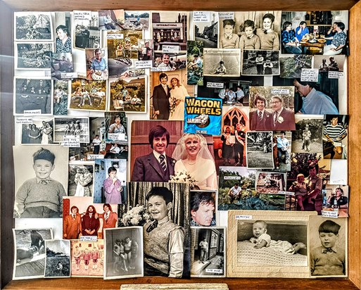 A wonderful collage of photographs from all stages of dad's life, put together by his brother Steve.