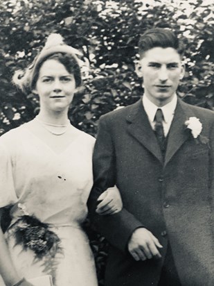 George and Betty, wedding day. 1