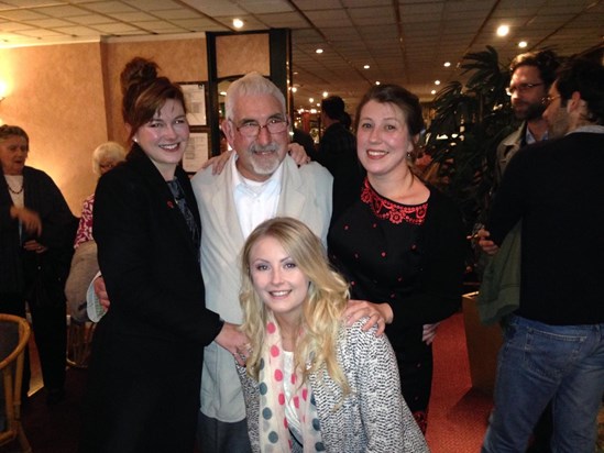 Dad with his girls: Olivia, Amy and Imogen.