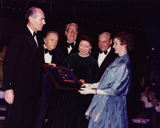 Leonard & Sue receiving the Humanitarian award 1975