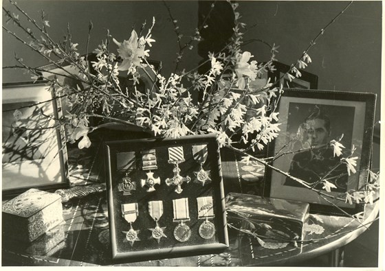 RAF Display of founder's medals and photo at parents' house