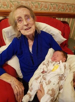 Nan with her newest great granddaughter Jessica