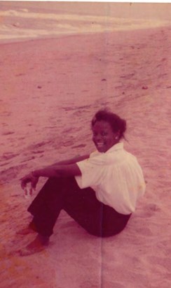 A young Tinu at the beach