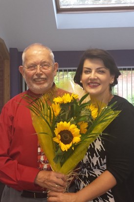Dad and Jodie Prenger at Trinity Hospice