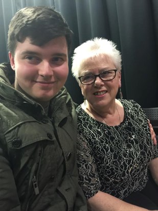 Mum & Chris watching Katy in Hairspray