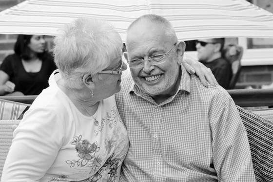 mum and dad laughing
