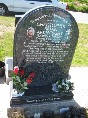 Chris's headstone 7th June 2015