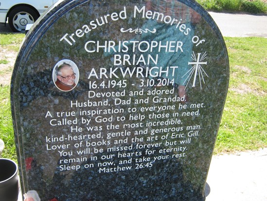 Chris's headstone 7th June 2015