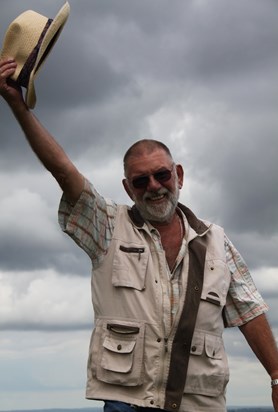 Andrew Lyon 28 June 2014 at the family day, Goldsmiths Rec, Crowborough. I love this photo of Dad. It's a salute to life. I miss you. Martin xxx