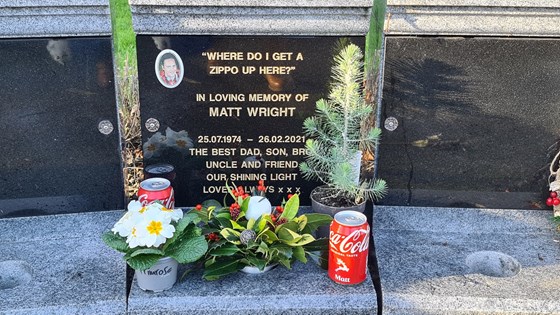 This is Matt's Memorial installed on 23 December 2021