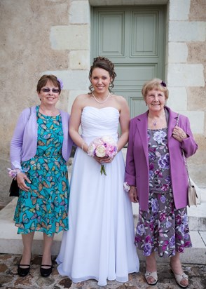 At granddaughter Rachel's wedding in France, with daughter Kay - May 2013