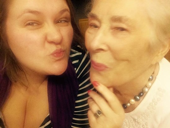 Kirstie and Nana - Pouting queens!