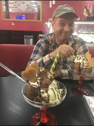 At a Dessert Parlour, eating everyone's ice creams!