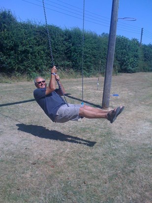 He never lost his sense of fun! This was taken when out strawberry picking with Charlie one very hot July day. Xx