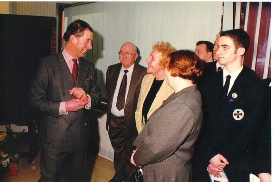 1999 Entertaining Prince Charles at the opening of Clay Cross Hospital