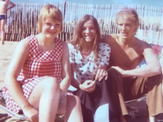 June, Angie and Alan. Camber Sands July 1972