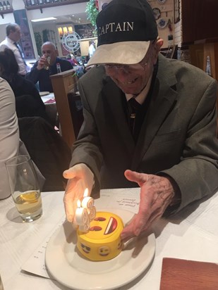 Toms 93rd birthday very pleased with his cake x