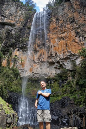 The waterfall in Springbrook National Park.