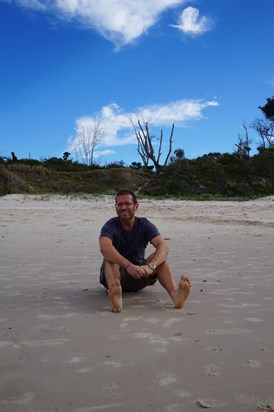 Relaxing on the beach at Byron Bay