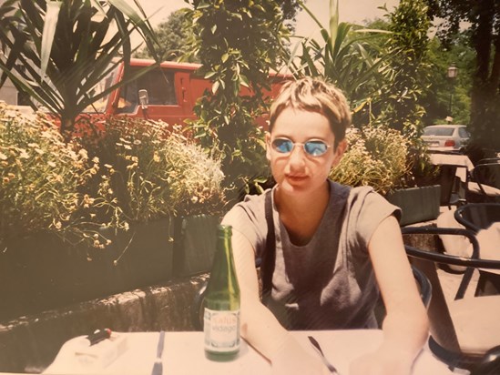 Bex rocking mirrored shades in Lisbon 1995 🩵xx