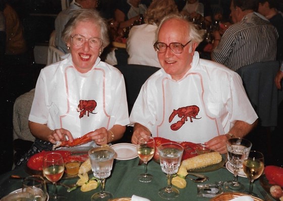mum and dad eating lobster c 2000