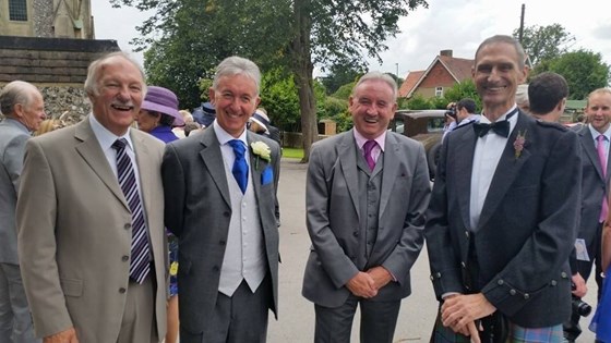 15th August 2014 at Beth and Ben's wedding. Greg, Kevin, Jerry and Alasdair