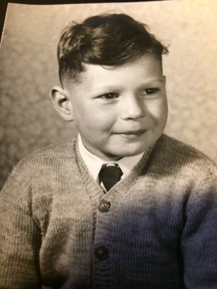 His first school photo at Raby House School in West Kirby