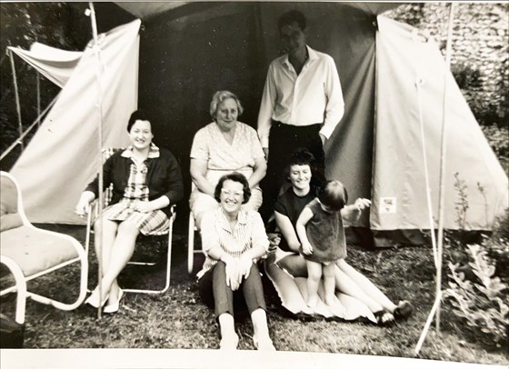 Betty, Nanna (or Mum), Alan, Mavis (with a young Jenny) and Joan (Our Mum)