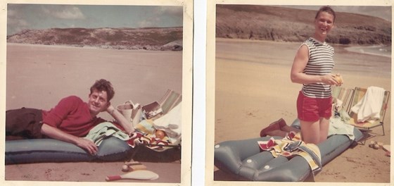 Mum and Dad on the Beach at Broadhaven... golden days for golden memories