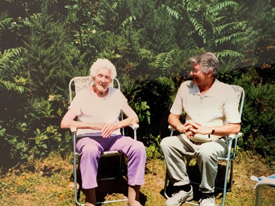 Dad with his mum Floss our Nana. They were very similar, hard working and sociable 