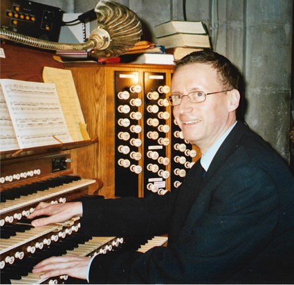 Playing the organ in Winchester Cathedral