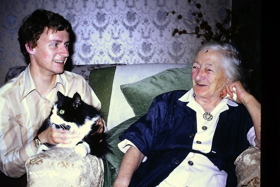 Gwil with his Grandmother and her Cat.