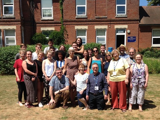 Gwil with other staff of Peter Symonds College.