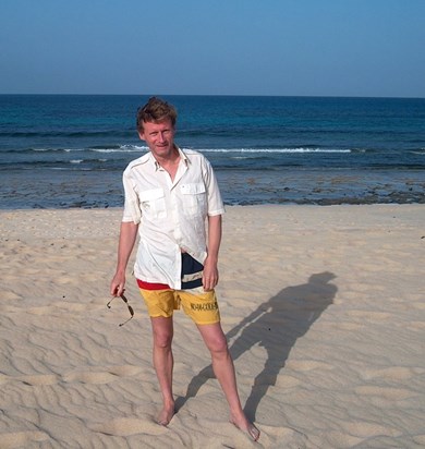 Gwil on the beach in Gran Caneria.