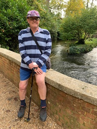Peter out with Carolyn by a river
