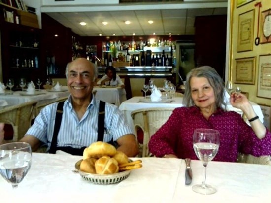 Rajan and Marlene on holiday at Bellagio